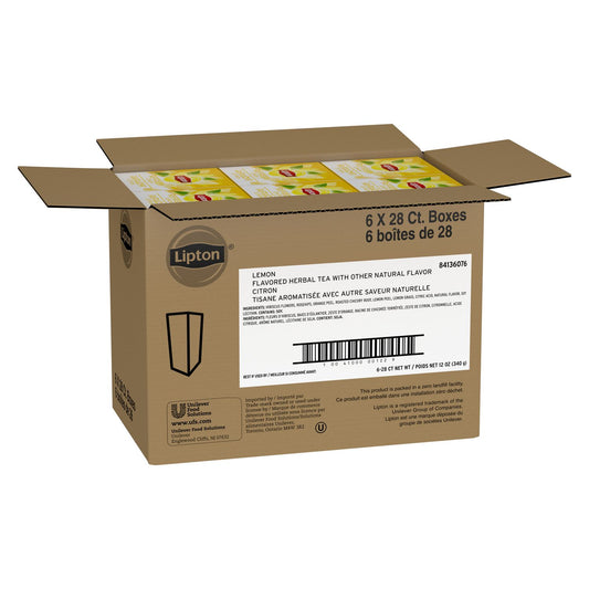 Lipton Tea Tea Lemon Lane 28 Count Packs - 6 Per Case.