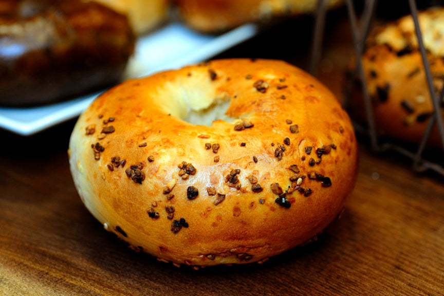 Davidovich Garlic Bagels 5.25 Ounce Size - 60 Per Case.