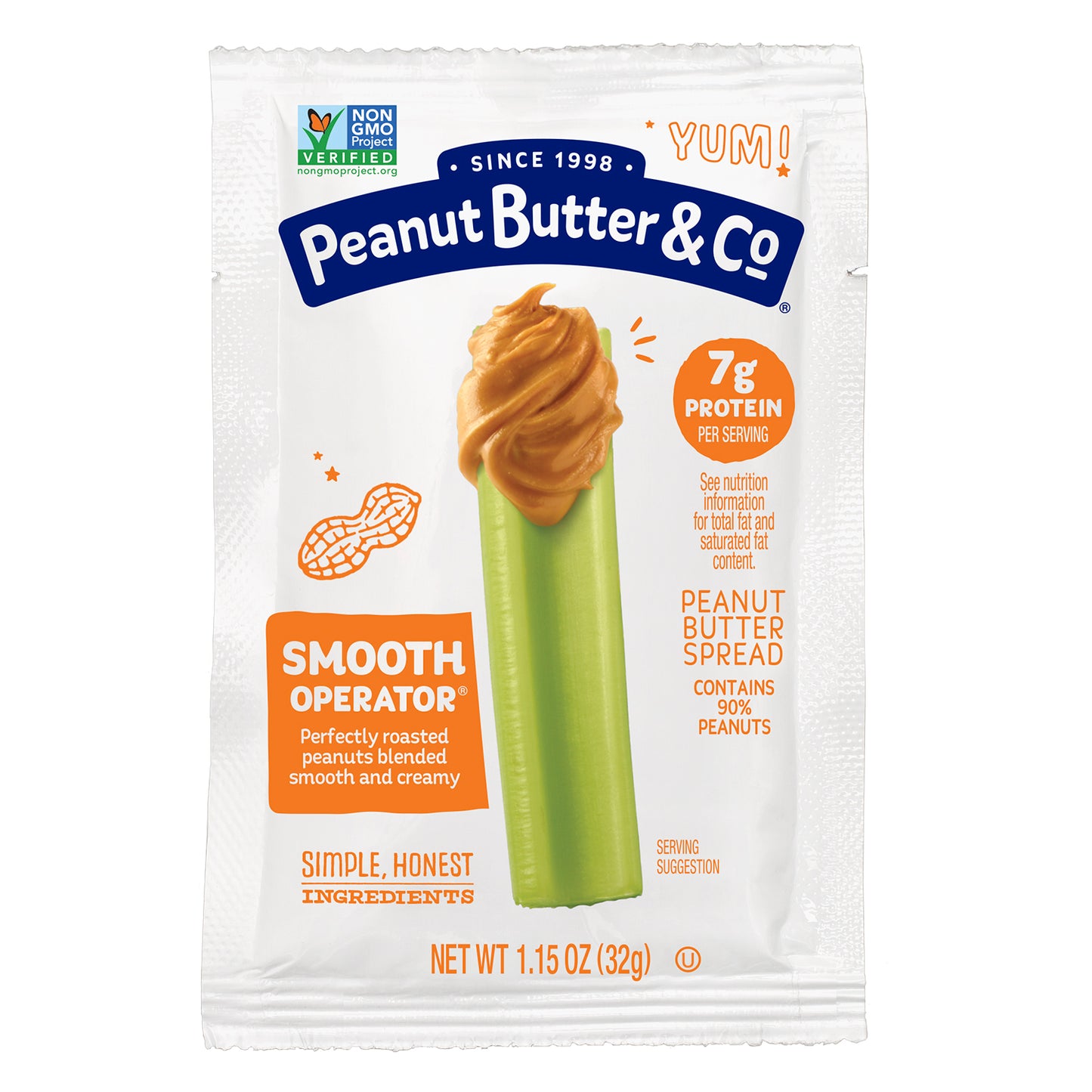 Smooth Operator Squeeze (case Of) All Natural Peanut Butter Vegan Non 1.15 Ounce Size - 200 Per Case.