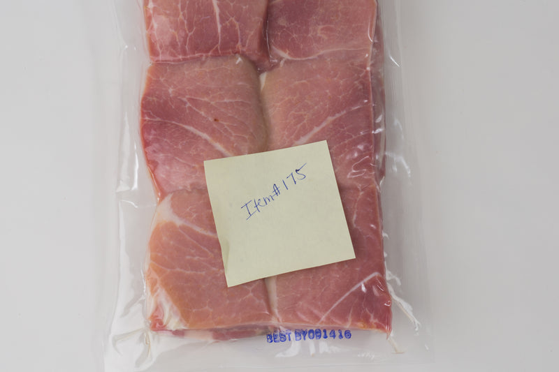 Country Ham Our Biscuit Cut Random Size Square Weigh Approx 2 Pound Each - 5 Per Case.