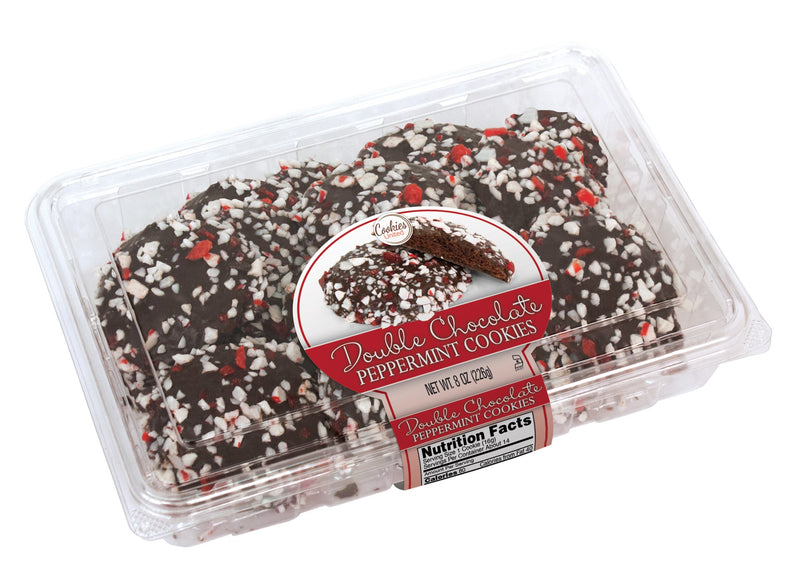 Cookies United Double Chocolate Peppermint Clamshell 8 Ounce Size - 16 Per Case.