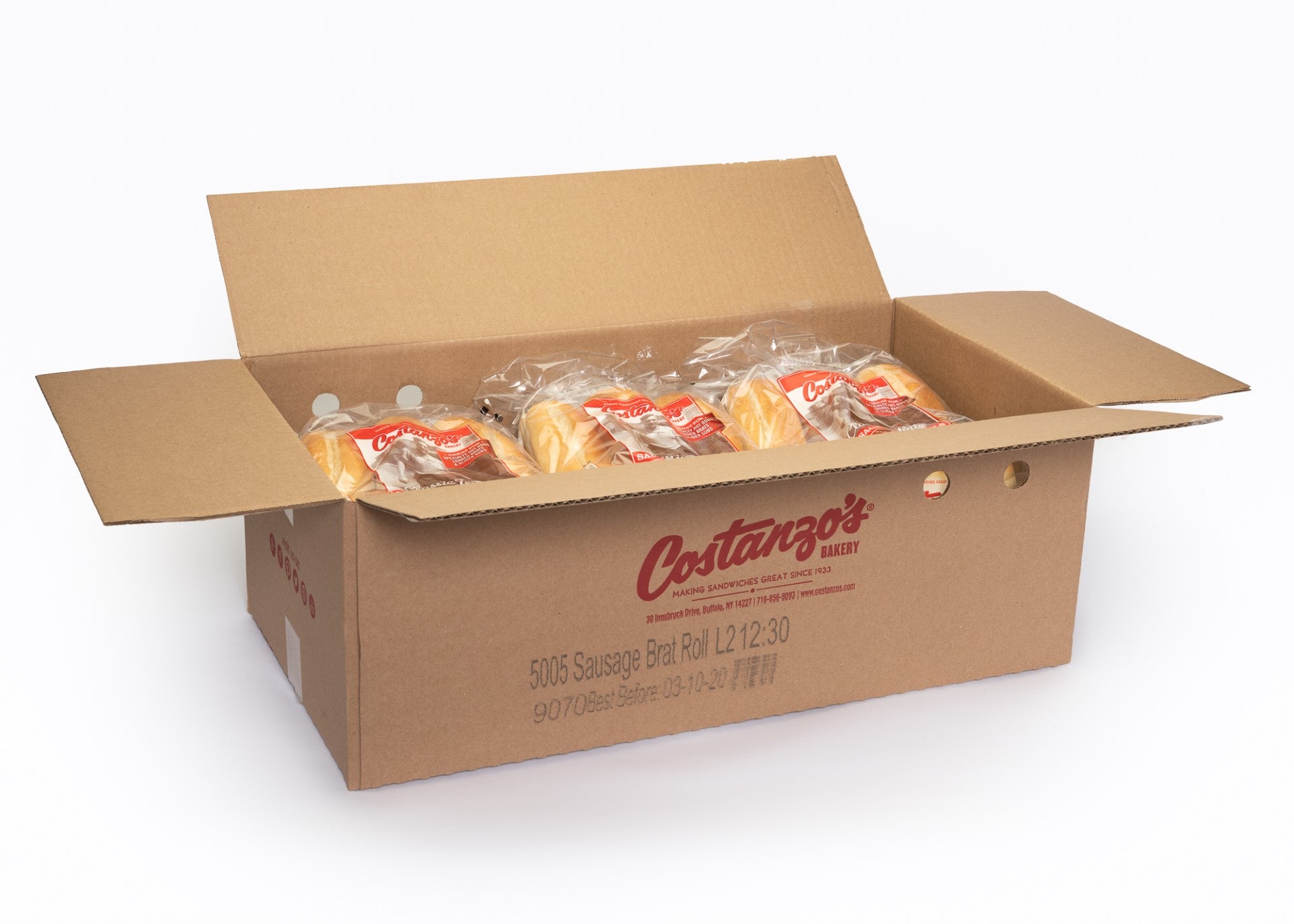 Costanzo's Bakery Sausage Brat Roll 63 Grams Each - 72 Per Case.