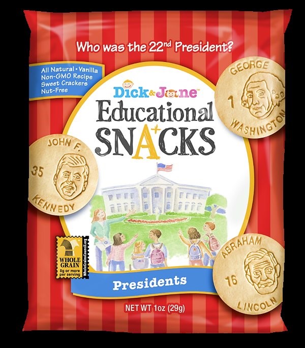Dick And Jane Educational Snack President 1 Ounce Size - 120 Per Case.
