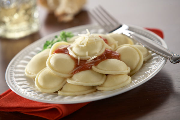 Pre Cooked Cheese Ravioli Mini Rounds 12 Ounce Size - 18 Per Case.