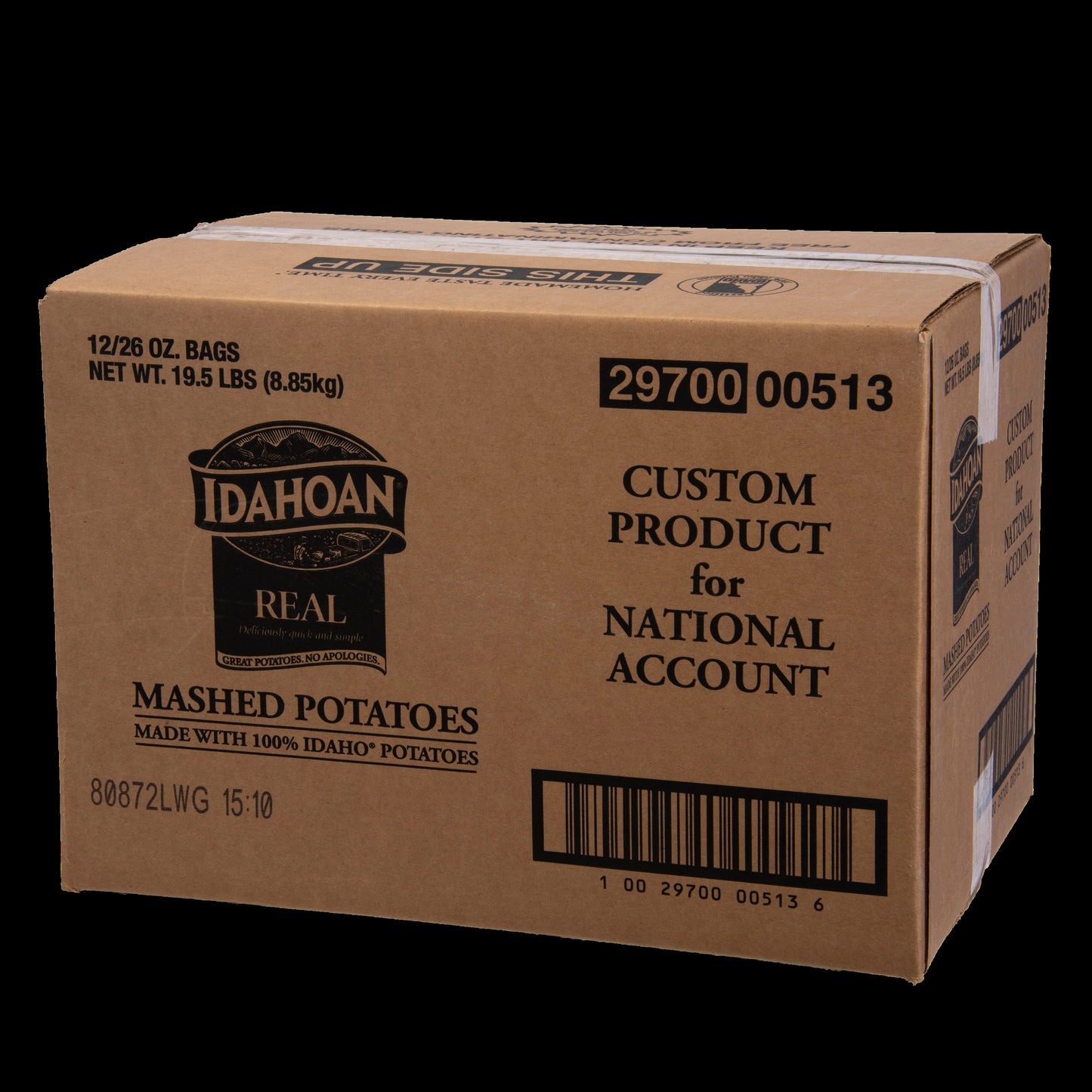 Idahoan Foods Real Custom Mashed Potatoes Pouches 26 Ounce Size - 12 Per Case.