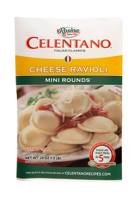 Pre Cooked Mini Cheese Ravioli 24 Ounce Size - 12 Per Case.