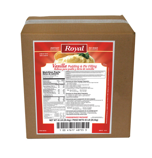 Royal Vanilla Instant Pudding And Pie Filling Mix 45 Pound Each - 1 Per Case.