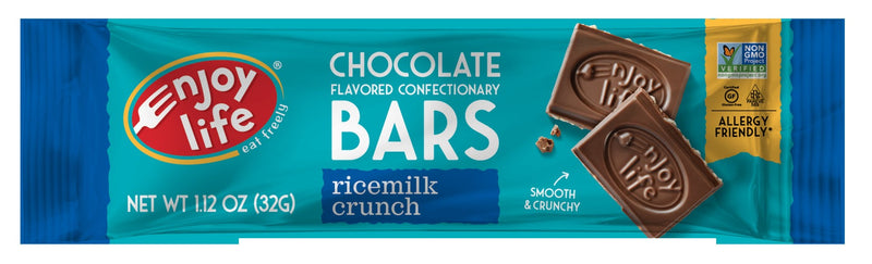 Enjoy Life Ricemilk Crunch Chocolate Bars Bars 1.12 Ounce Size - 24 Per Case.