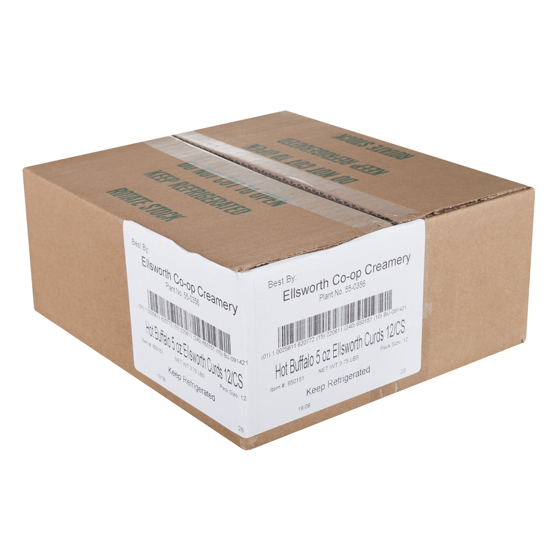 Ellsworth Cheese Curds Hot Buffalo 5 Ounce Size - 12 Per Case.