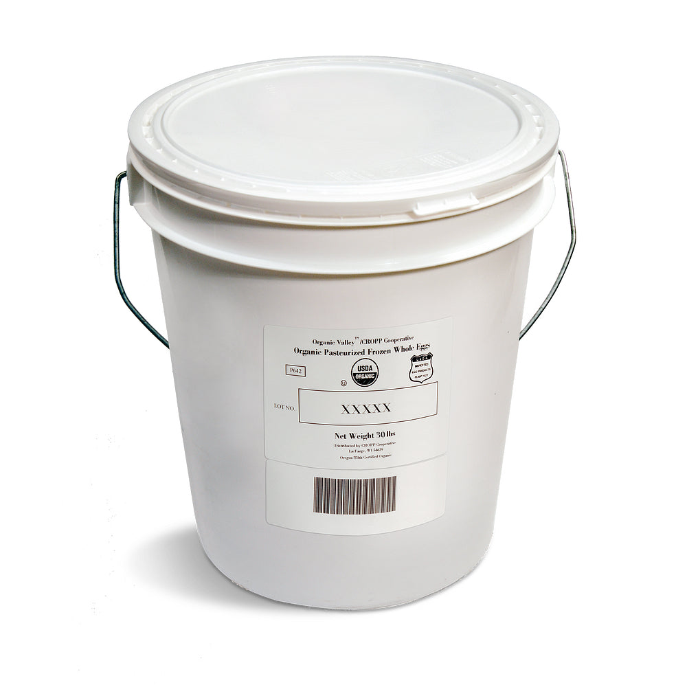 Eggs Whole Frozen Plain Pail Organic 30 Pound Each - 1 Per Case.