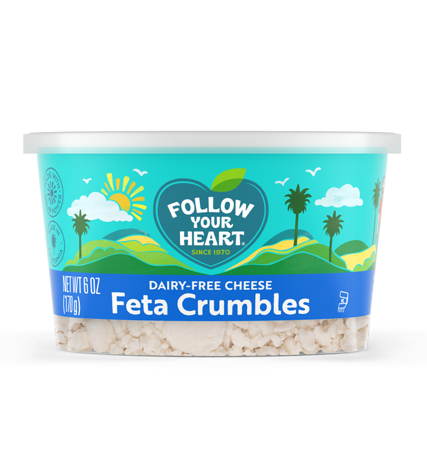 Dairy Free Feta Crumbles Cheese Alternative 6 Ounce Size - 8 Per Case.