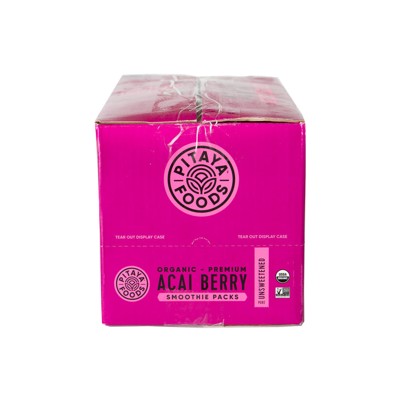 Pitaya Plus Organic Acai Pure Smoothie Packs 14 Ounce Size - 8 Per Case.