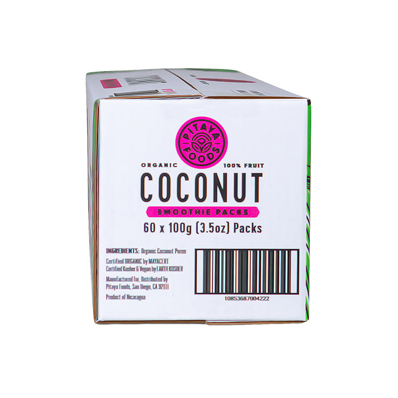 Pitaya Plus Organic Coconut Smoothie Packs 100 Grams Each - 60 Per Case.