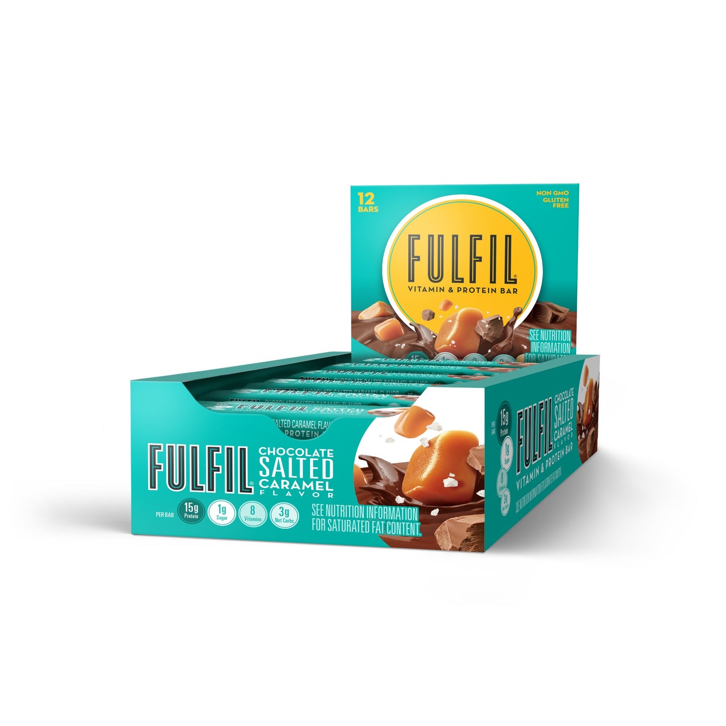 Fulfil Chocolate Salted Caramel Vitamin & Protein Bar 1.41 Ounce Size - 72 Per Case.