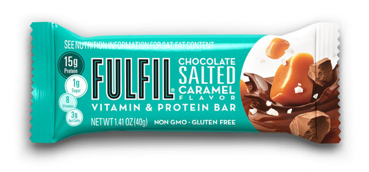 Fulfil Chocolate Salted Caramel Vitamin & Protein Bar 1.41 Ounce Size - 72 Per Case.