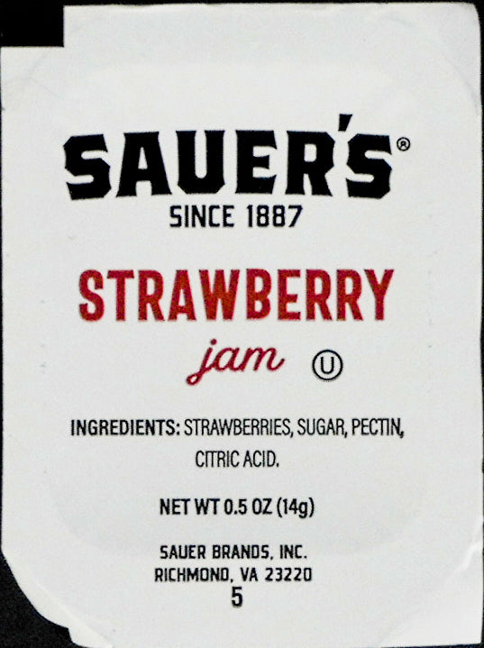 Strawberry Jam Pouch 0.5 Ounce Size - 6.244 Pound Per Case.