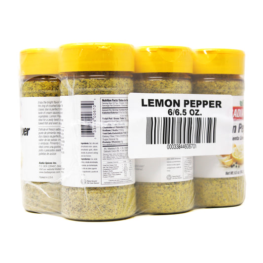 Badia Lemon Pepper Seasoning 6.5 Ounce Size - 6 Per Case.