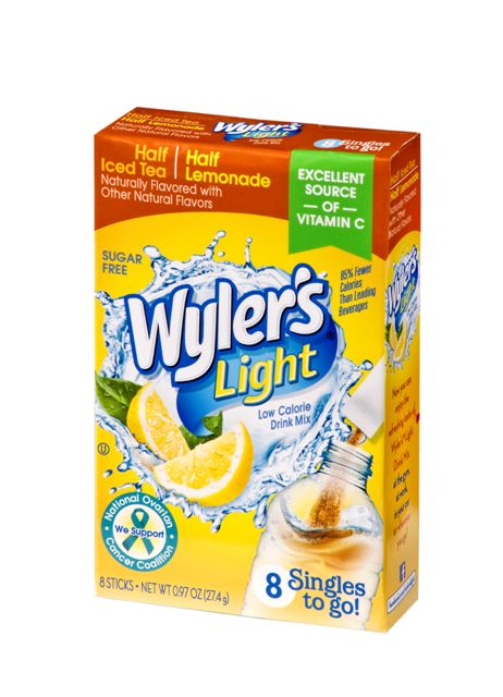 Wylers Light Half Iced Tea Half Lemonade 8 Count Packs - 12 Per Case.