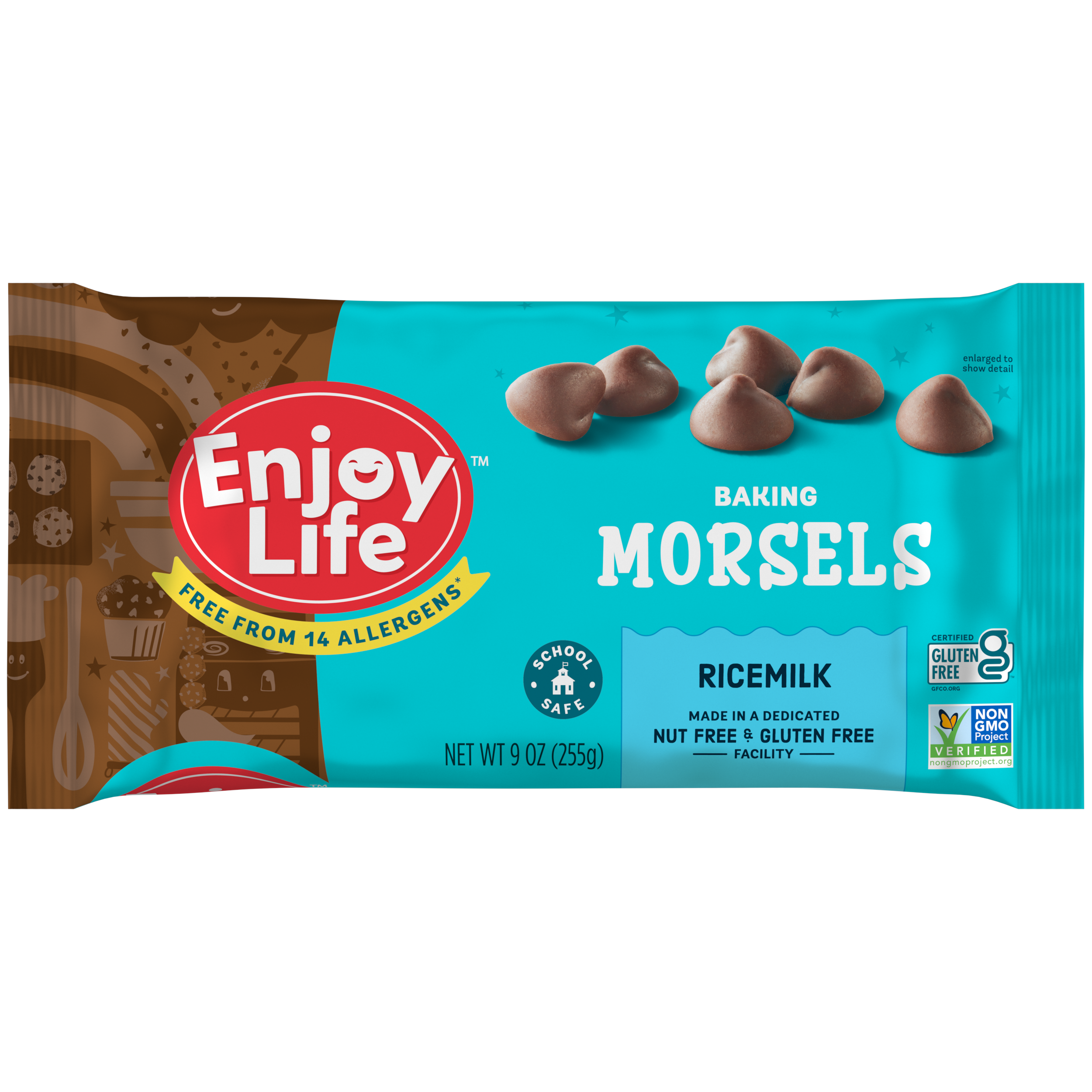 Enjoy Life Baking Ricemilk Morsels 9 Ounce Size - 12 Per Case.