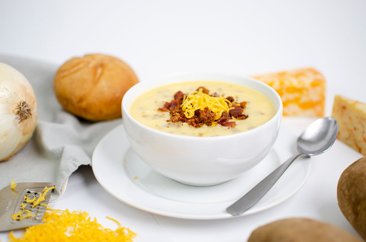 Taste Traditions Cheeseburger Chowder A Ground Beef 8 Pound Each - 2 Per Case.