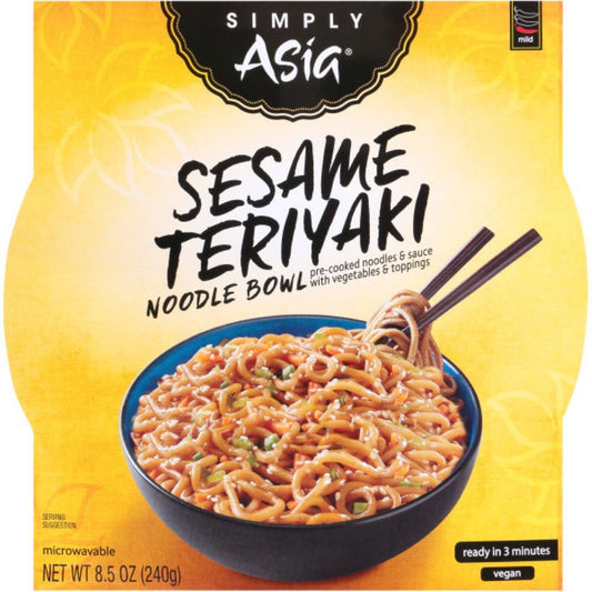 Simply Asia Noodle Bowl Sesame Teriyaki 8.5 Ounce Size - 6 Per Case.