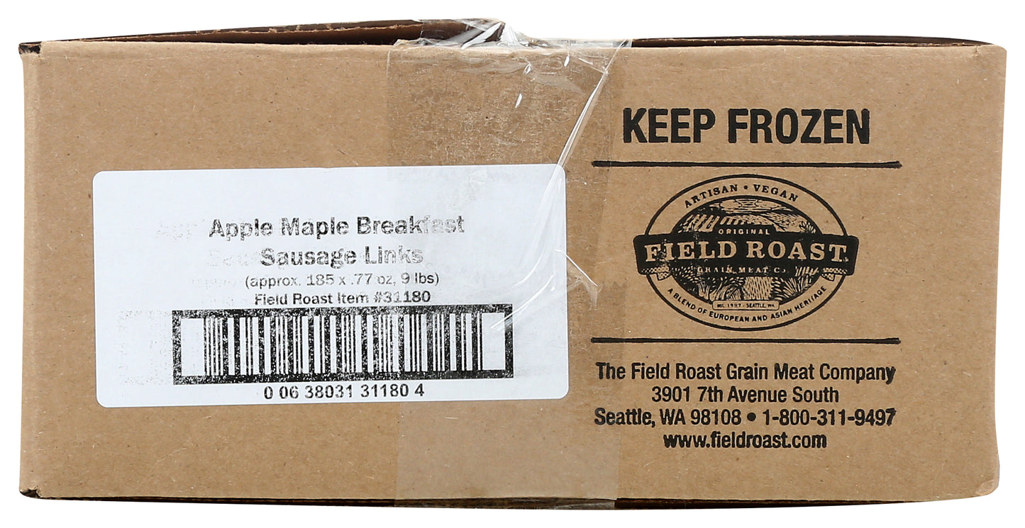 Field Roast Apple Maple Breakfast Links 9 Pound Each - 1 Per Case.