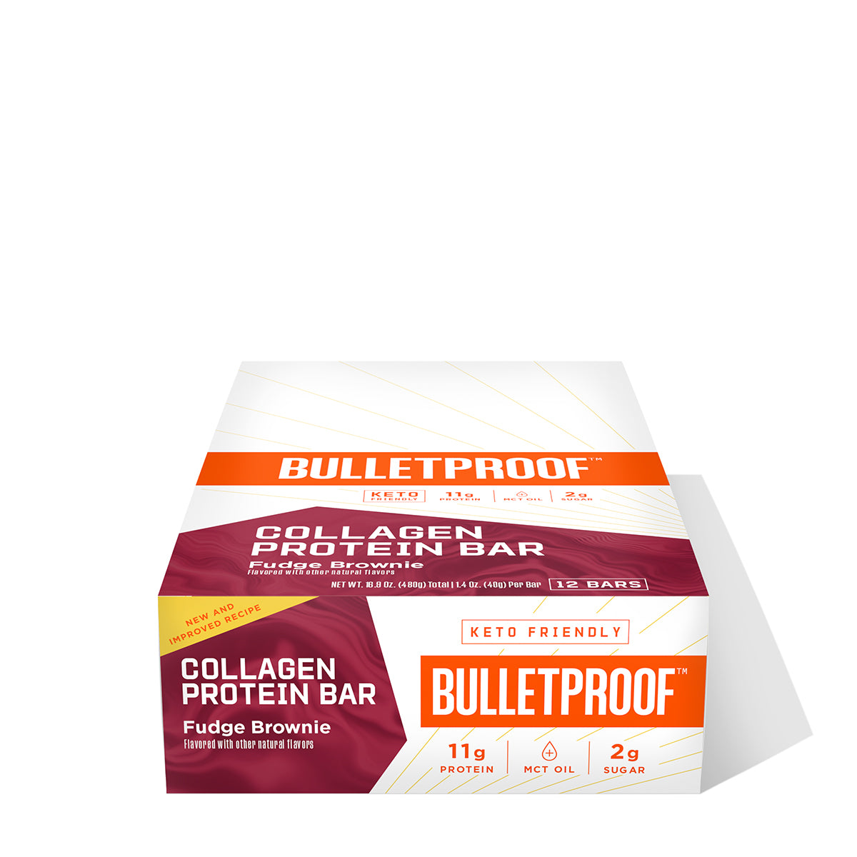 Bulletproof Fudge Brownie Collagen Protein Bar 1.4 Ounce Size - 72 Per Case.