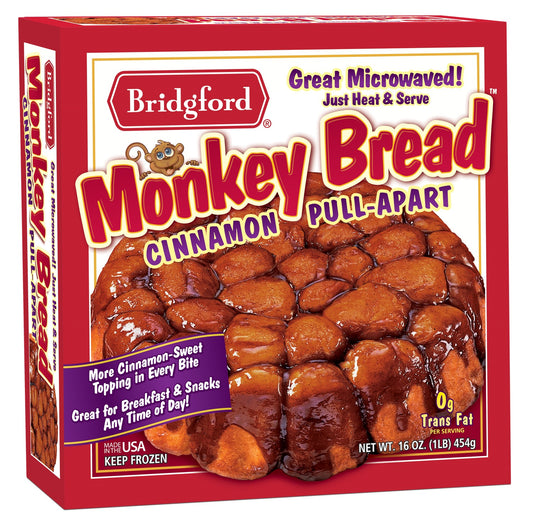 Bridgford Cinnamon Monkey Bread 16 Ounce Size - 8 Per Case.