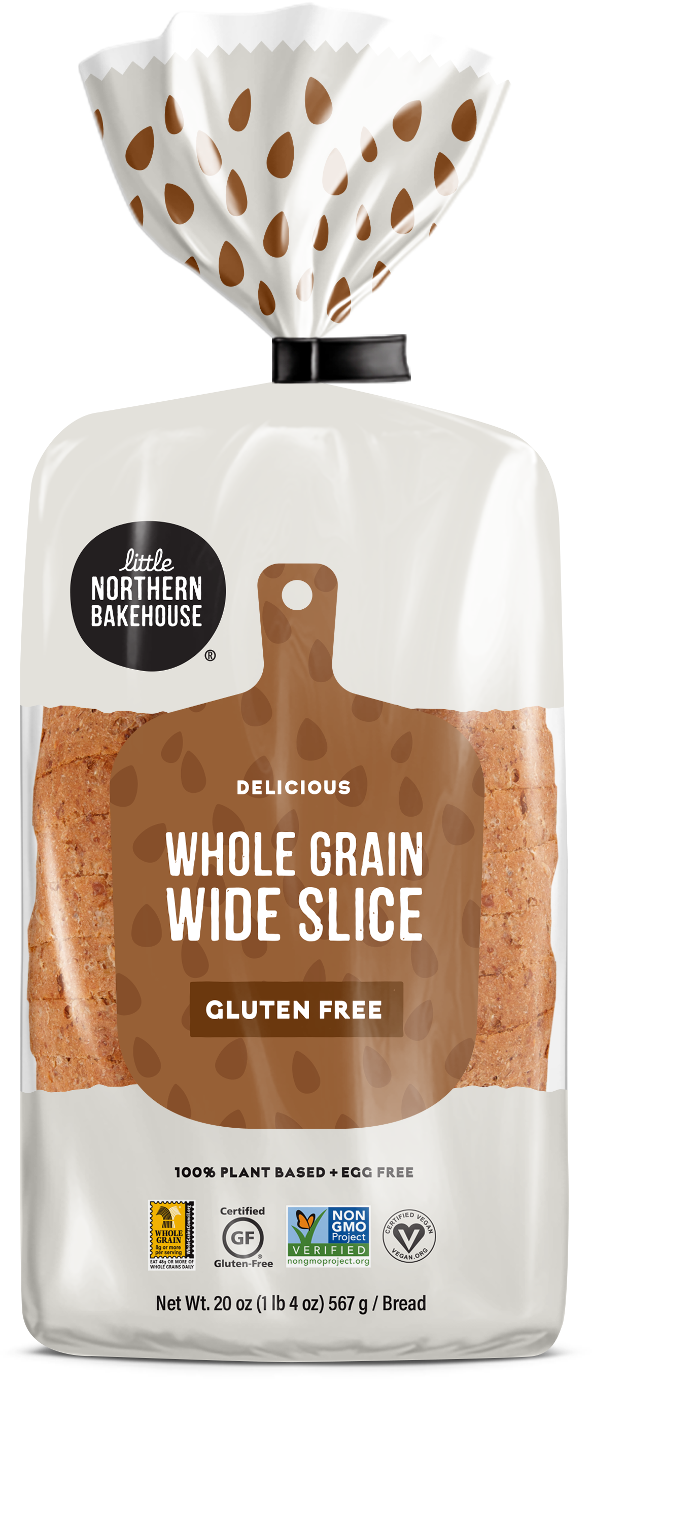 Little Northern Bakehouse Wide Sliced Glutenfree Whole Grain Bread 20 Ounce Size - 8 Per Case.