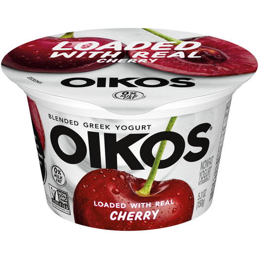 Oikos Dannon Core Cherry Cups 5.3 Ounce Size - 12 Per Case.