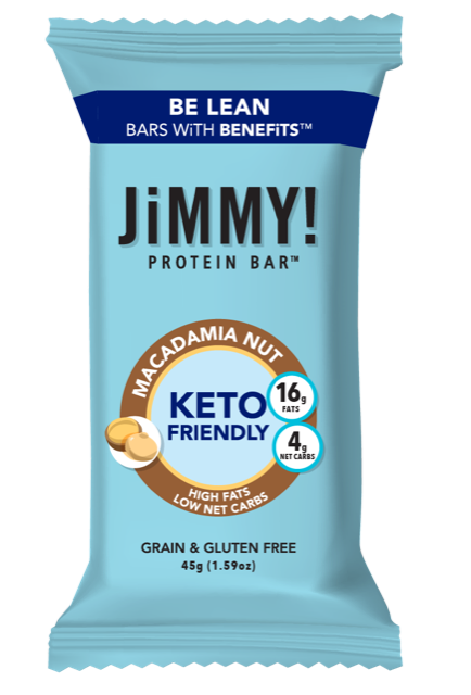 Jimmybar! Macadamia Nut Crunch 1.59 Ounce Size - 144 Per Case.