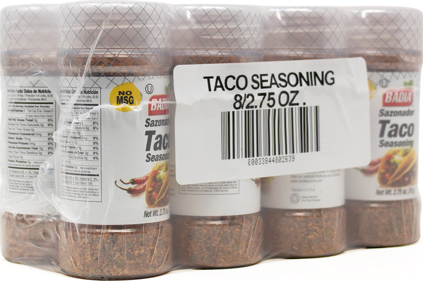 Badia Taco Seasoning 2.75 Ounce Size - 8 Per Case.