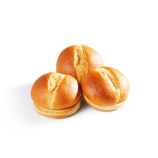 Klosterman 4" Split Top Brioche Bun 96 Count Packs - 1 Per Case.