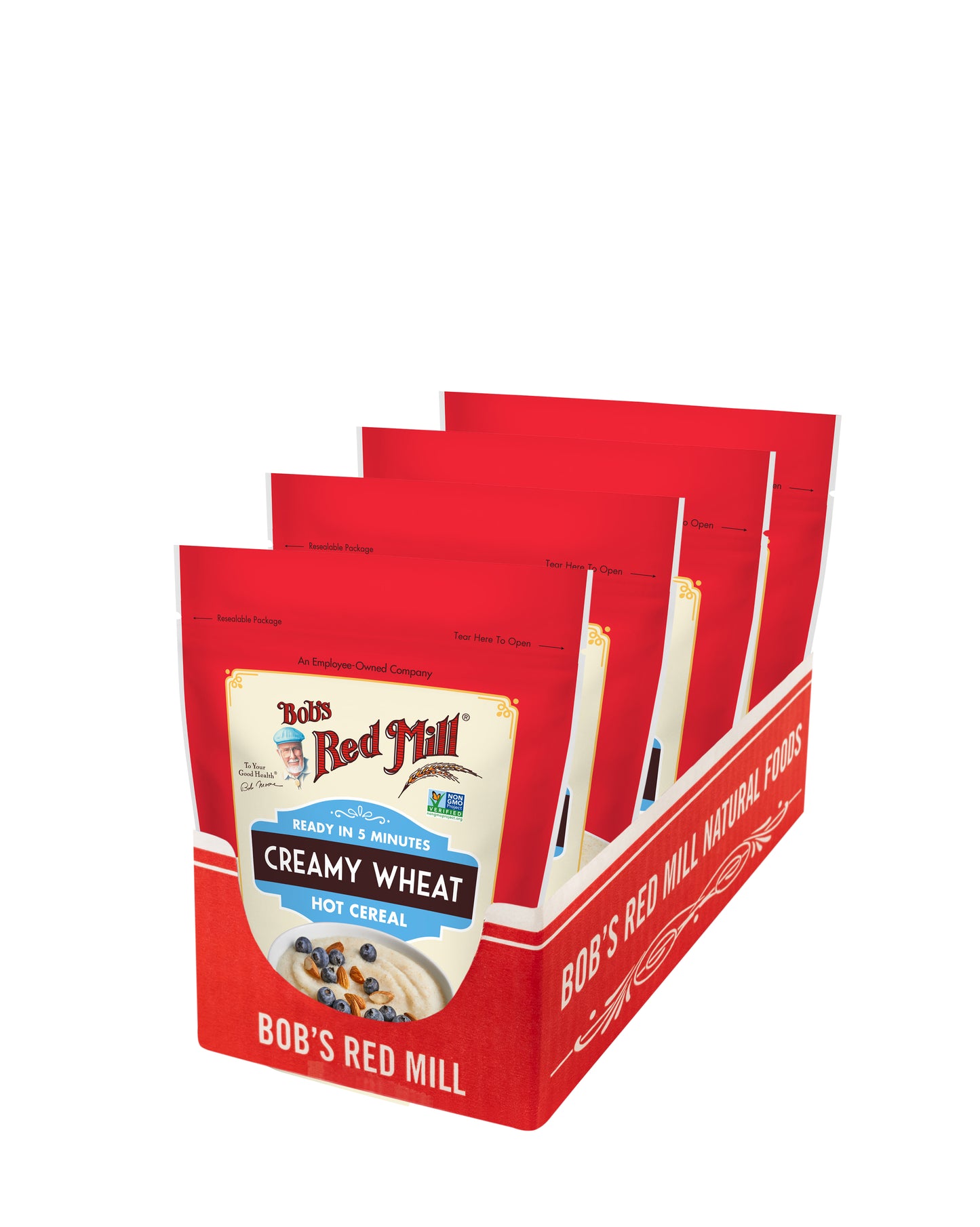 Bob's Red Mill Creamy Wheat Hot Cereal 24 Ounce Size - 4 Per Case.