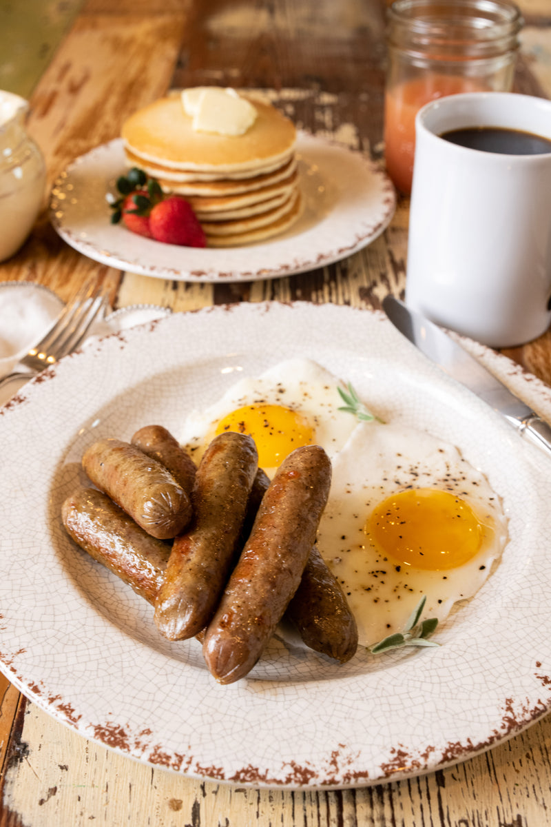 Maple Breakfast Sausage Fully Cooked Mini Links 10 Pound Each - 1 Per Case.