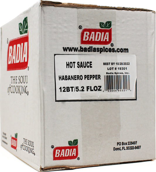 Badia Habanero Pepper Sauce 5.6 Ounce Size - 12 Per Case.