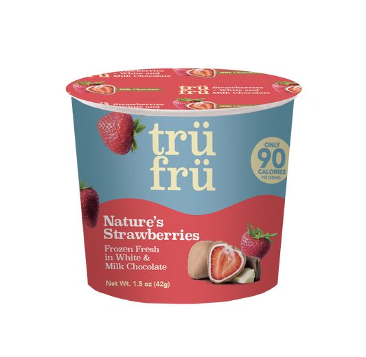 Tru Fru Hyper Chilled Grab & Go Milk Chocolate Strawberries Single Serve 1.5 Ounce Size - 24 Per Case.