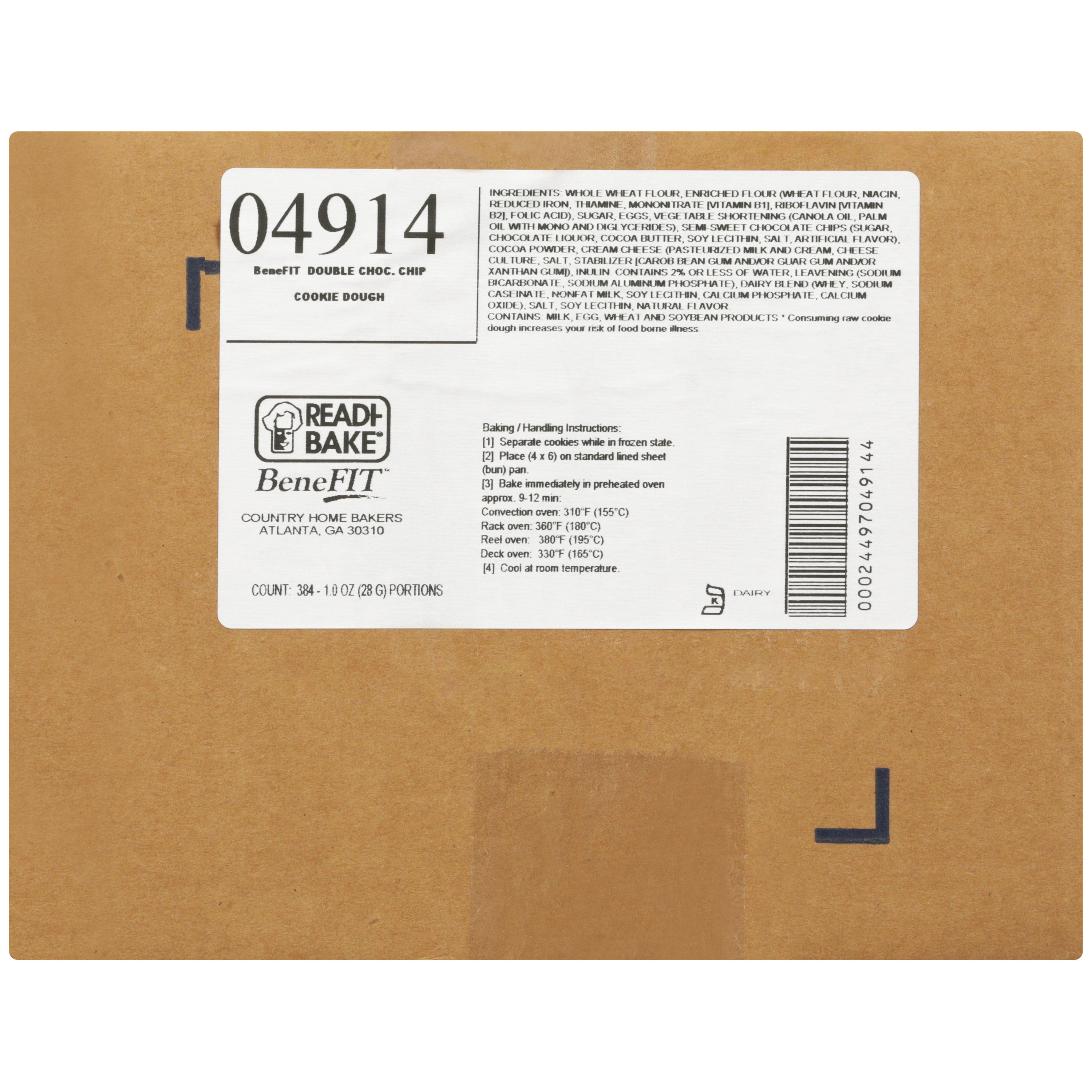 Benefit 51% Whole Grain Double Chocolate Cookie Dough 1 Ounce Size - 384 Per Case.