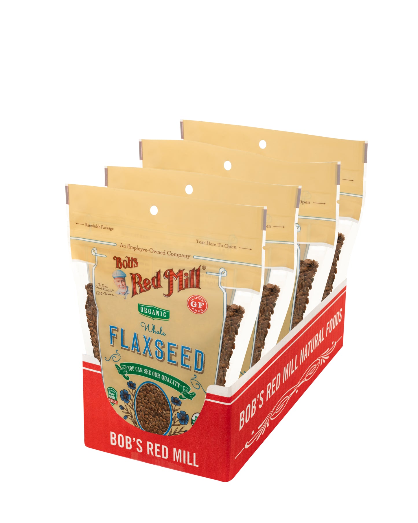 Bob's Red Mill Organic Brown Flaxseeds 13 Ounce Size - 4 Per Case.