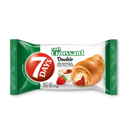 Days Soft Croissant Strawberry & Vanilla 2.65 Ounce Size - 24 Per Case.