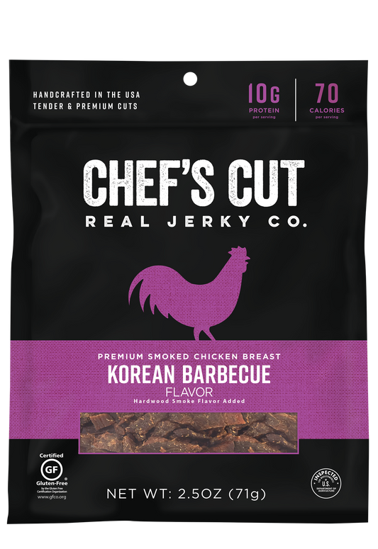 Chef's Cut Real Jerky Co Smoked Chicken Breast Korean Style 2.5 Ounce Size - 8 Per Case.