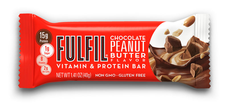 Fulfil Chocolate Peanut Butter Vitamin & Protein Bar 1.41 Ounce Size - 72 Per Case.