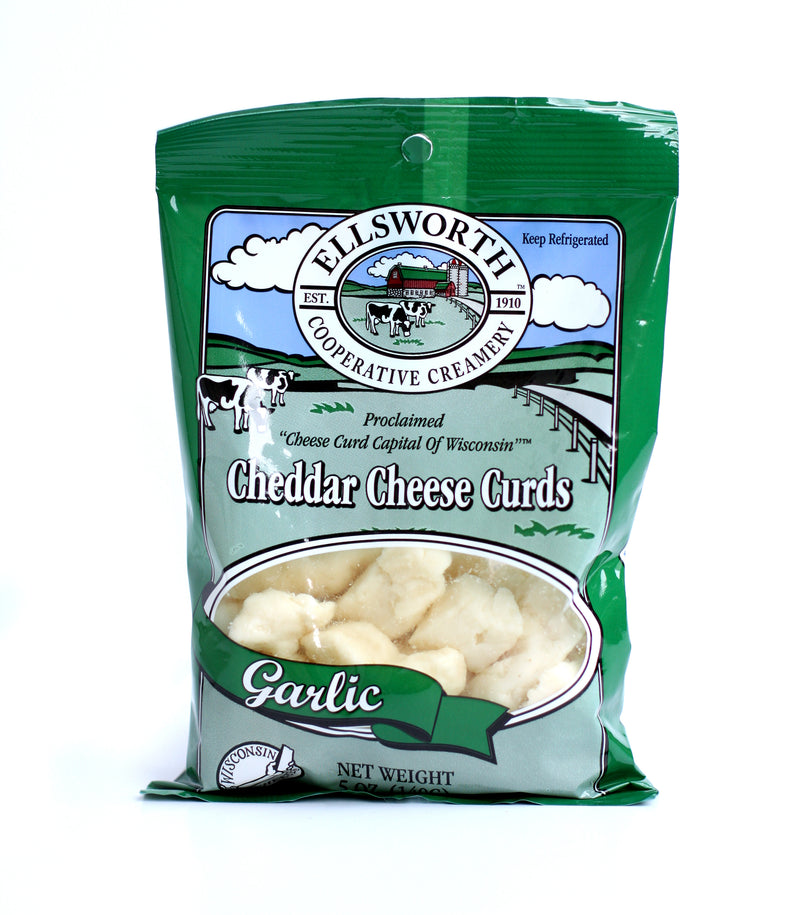 Ellsworth Natural White Cheddar Cheese Curdsgarlic 5 Ounce Size - 12 Per Case.