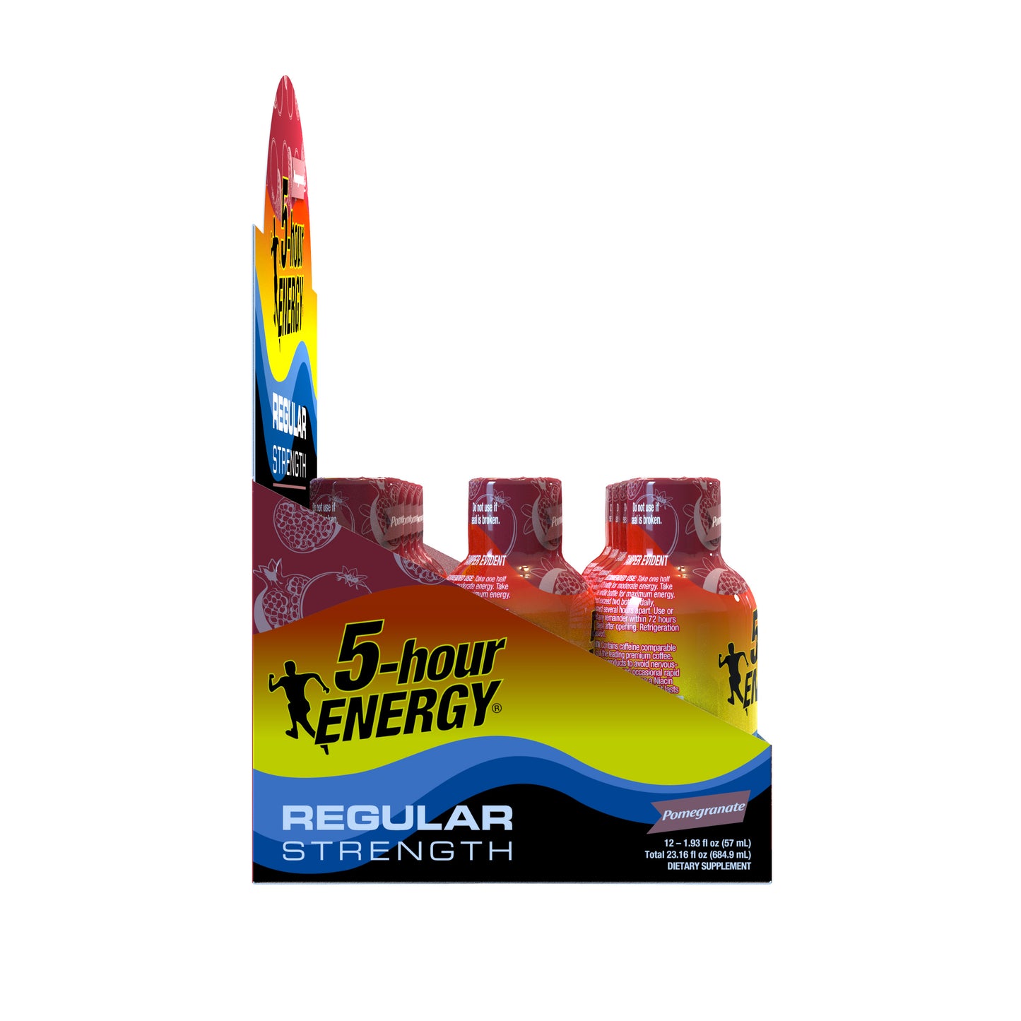 Hour Energy® Shot Regular Strength Pomegranate Pack 1.93 Fluid Ounce - 216 Per Case.