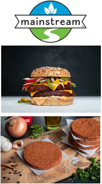 Mainstream Plant Based Burger 40 Each - 1 Per Case.