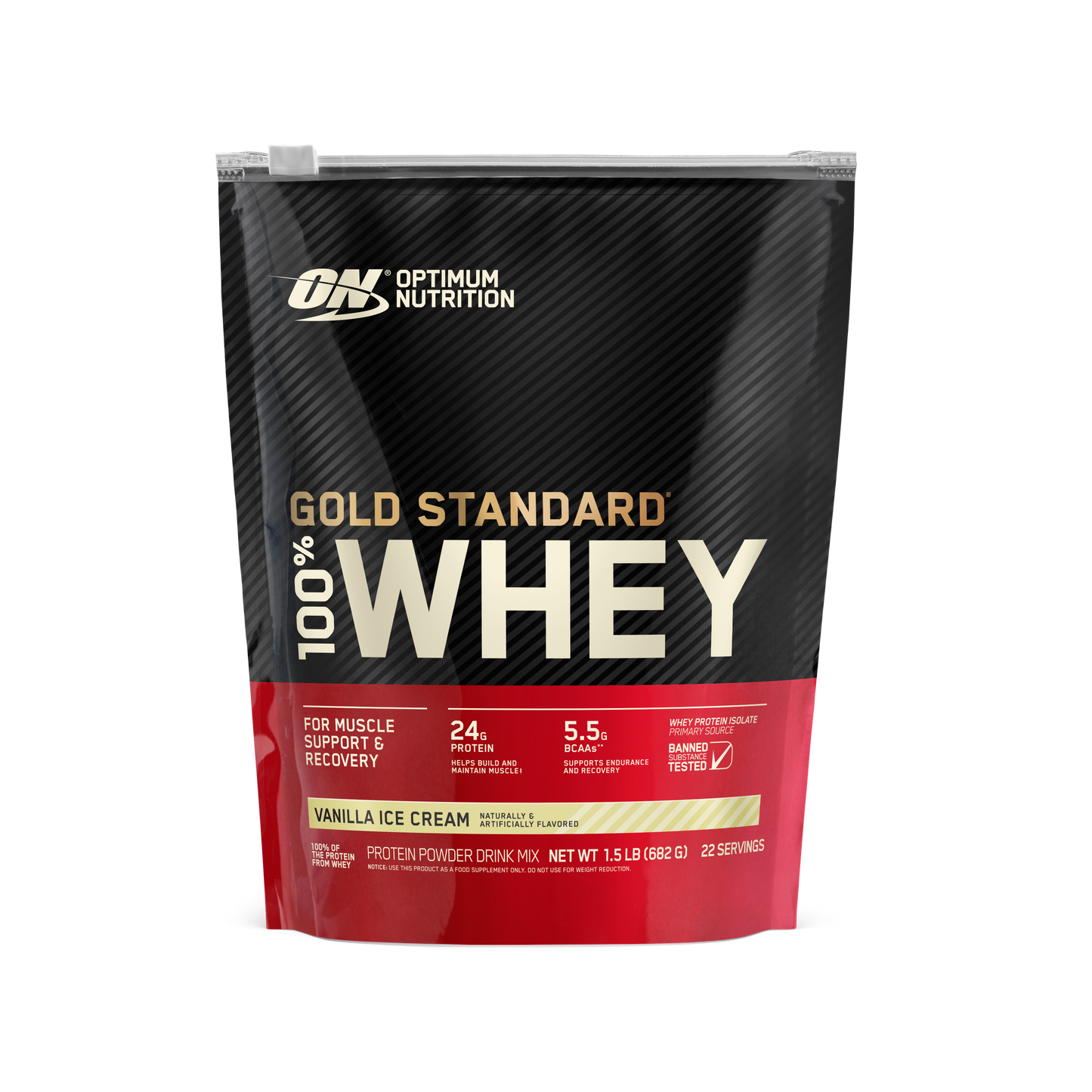 Optimum Nurition Whey Vanilla Ice Cream Ea 1 Each - 6 Per Case.