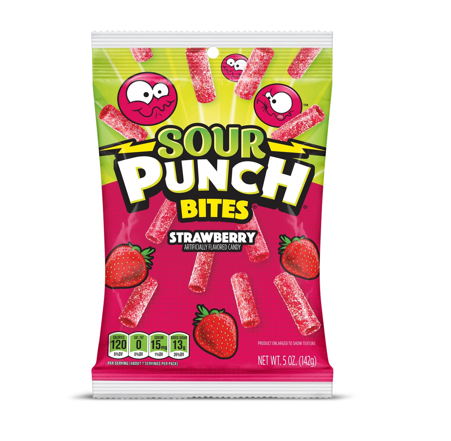 Sour Punch Bites Strawberry Casehb 5 Ounce Size - 12 Per Case.