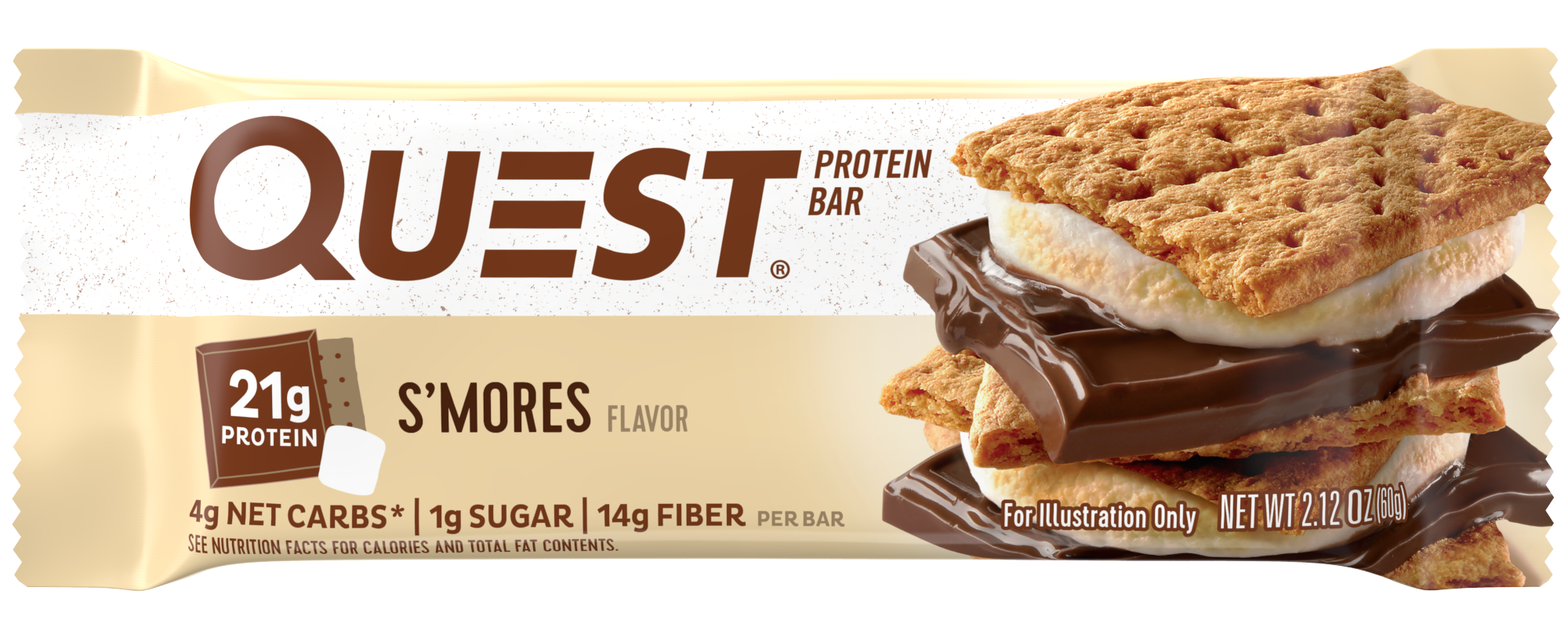 Quest Bar S'mores 2.12 Ounce Size - 144 Per Case.