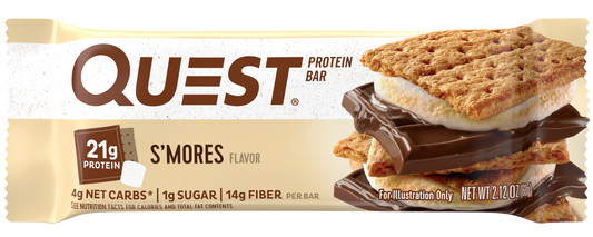 Quest Bar S'mores 2.12 Ounce Size - 144 Per Case.