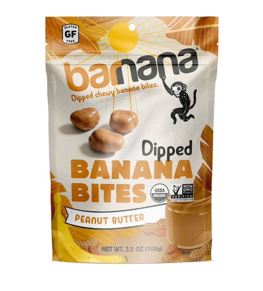 Barnana Peanut Butter Banana Bites 3.5 Ounce Size - 12 Per Case.